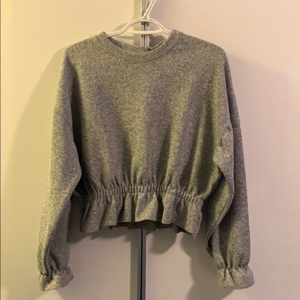 ZARA grey long sleeve top